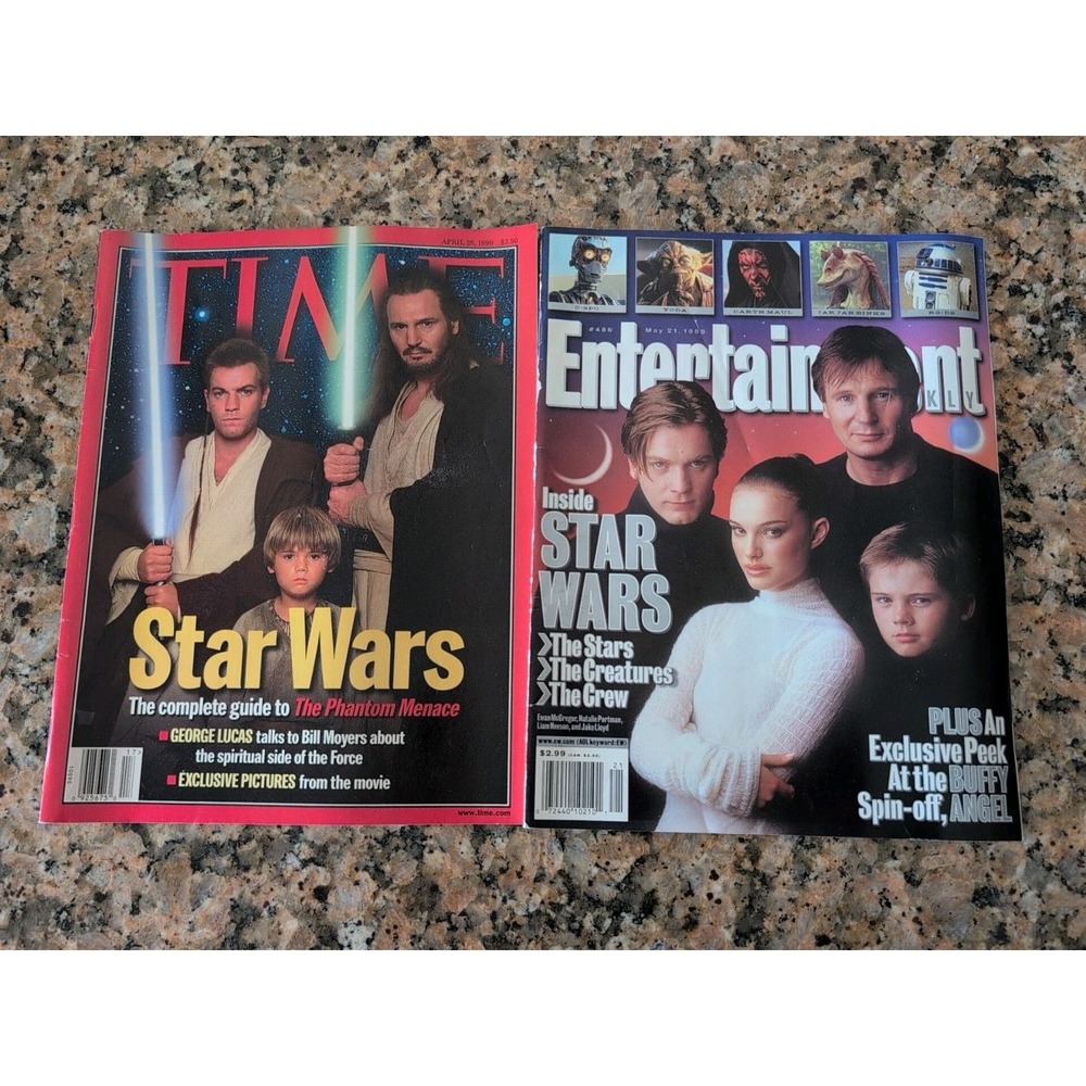 Star Wars The Phantom Menace Magazine Lot Of Two Vintage '90s Y2K Movies